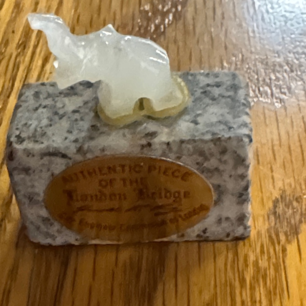 Elephant Figurine on Stone Block